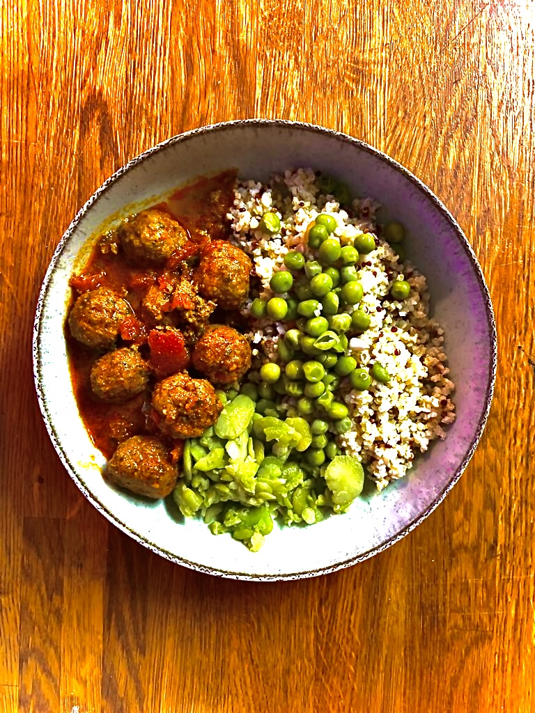 Boulettes de Bœuf aux quinoa et légumes verts